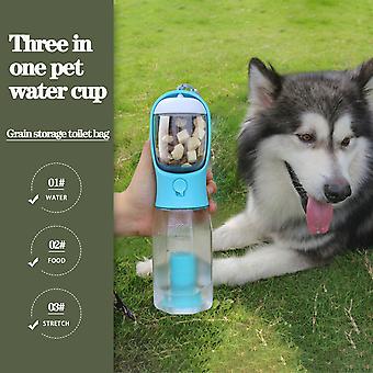 Portable Pet Water Bottle with Food Storage – 2-in-1 Travel Feeder for Dogs & Cats