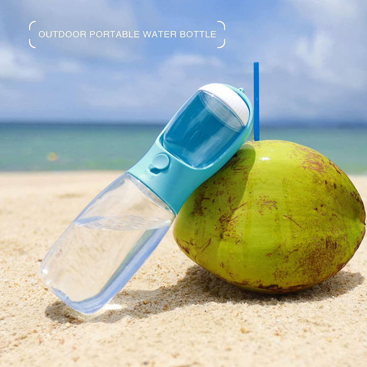 Portable Pet Water Bottle with Food Storage – 2-in-1 Travel Feeder for Dogs & Cats