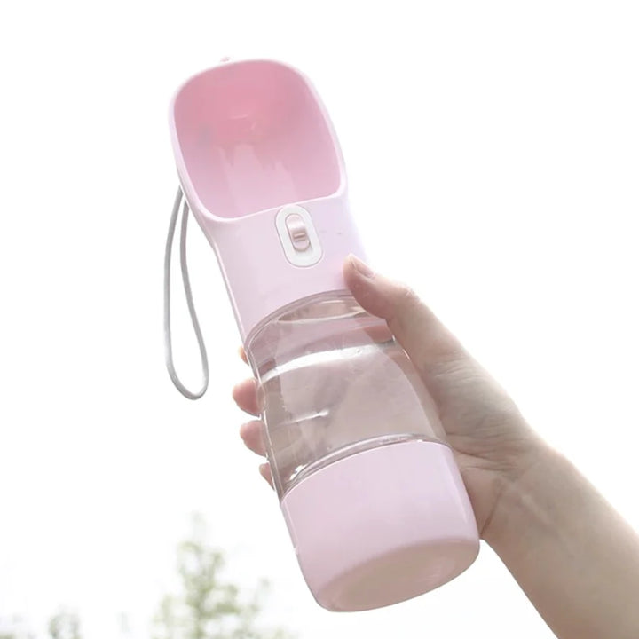 Portable Pet Water Bottle with Food Storage – 2-in-1 Travel Feeder for Dogs & Cats